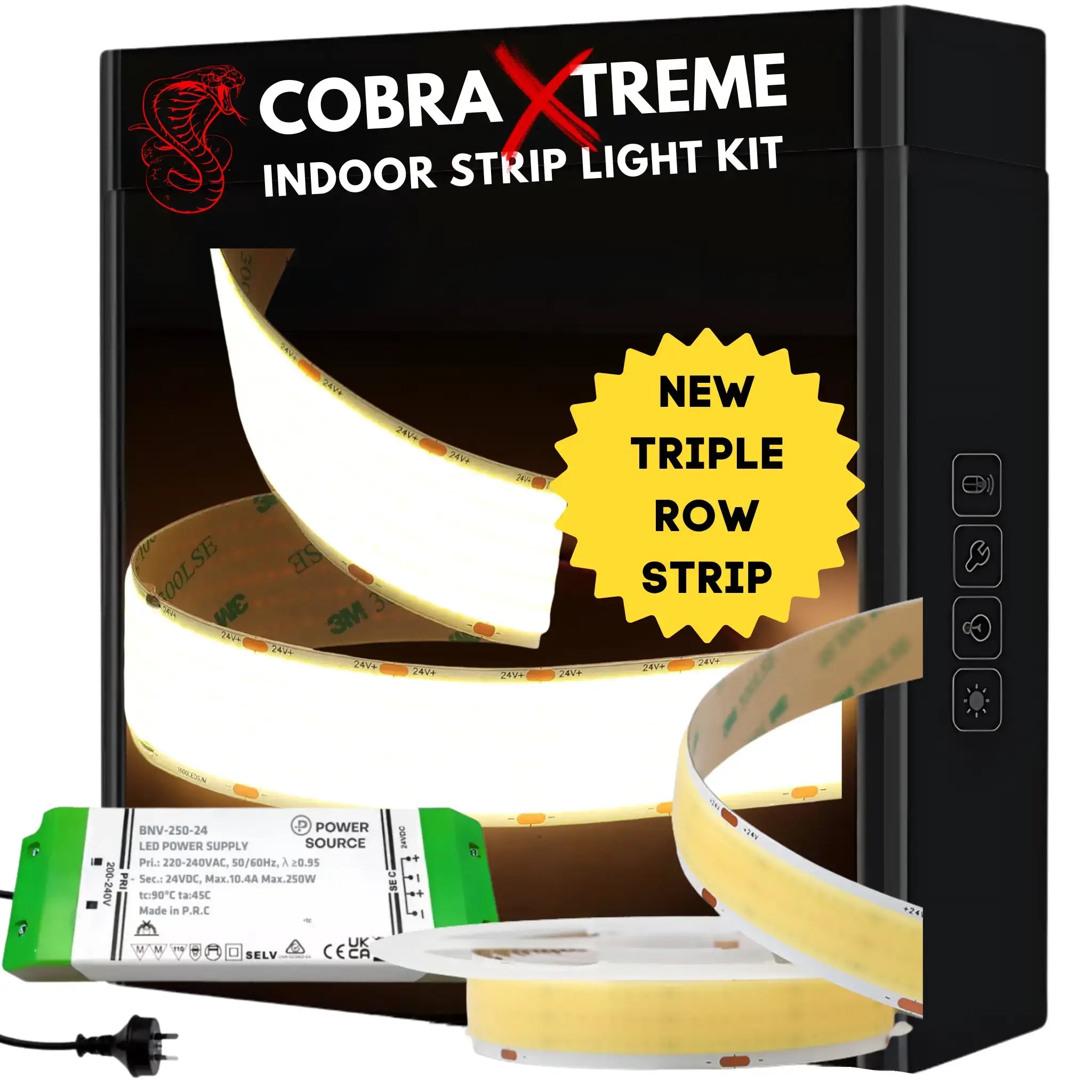 Cob Led Strip Light Triple Row 25w/m – Dotless Cool White - 5meter Diy Strip Kit