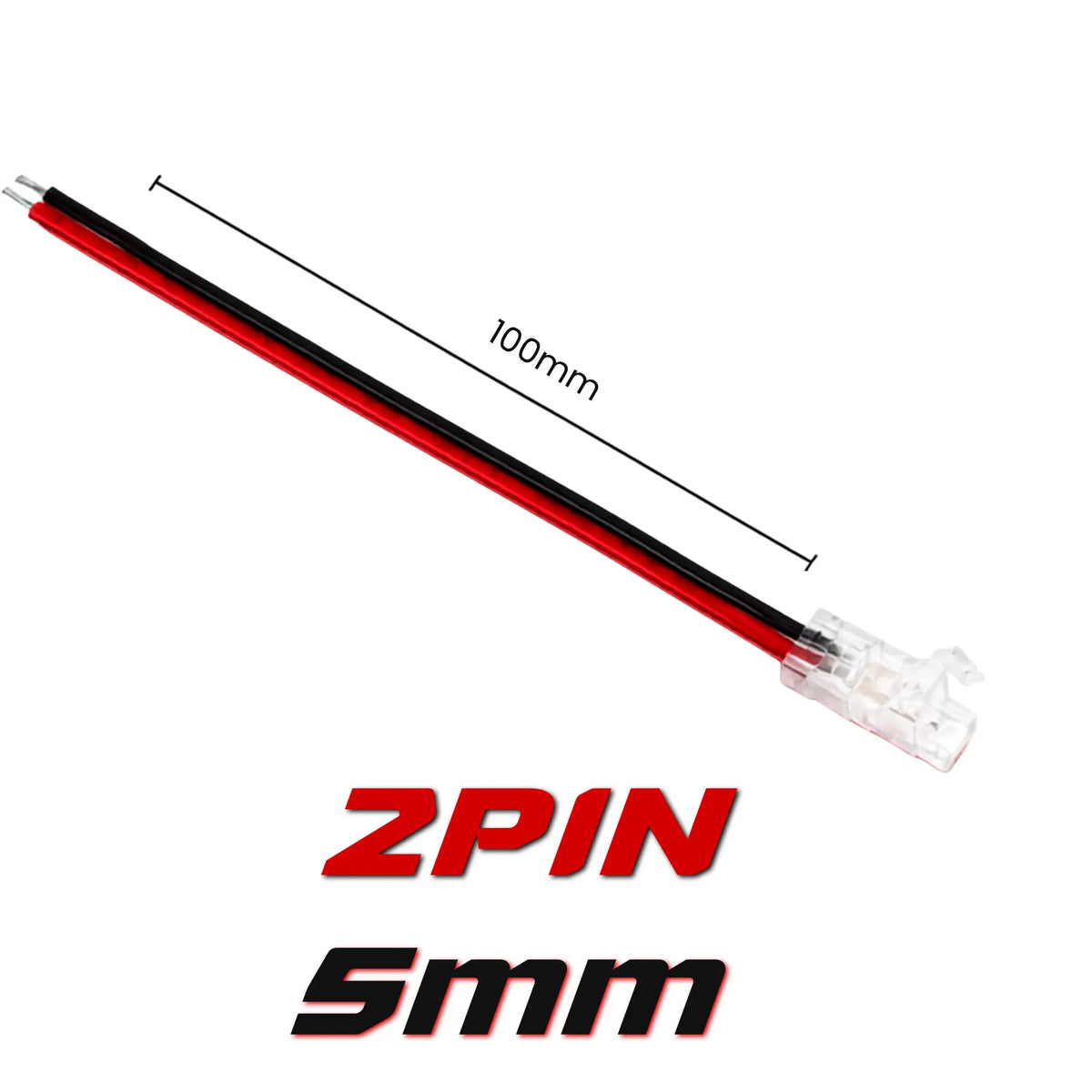 5mm COB LED Strip Live End - 2 Pin Solderless PCB-to-Cable Quick Connect