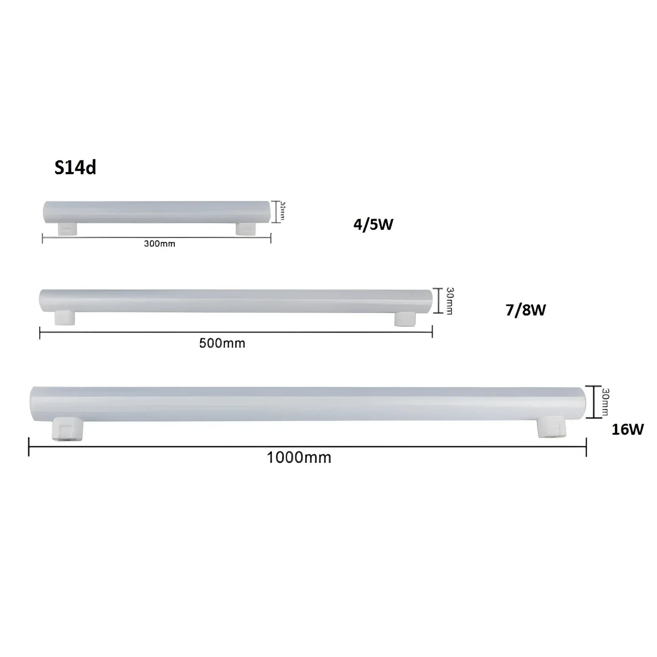 5w Double Cap Linear Led Bulb T30 S14s 300mm Mirror - 5w - 300mm
