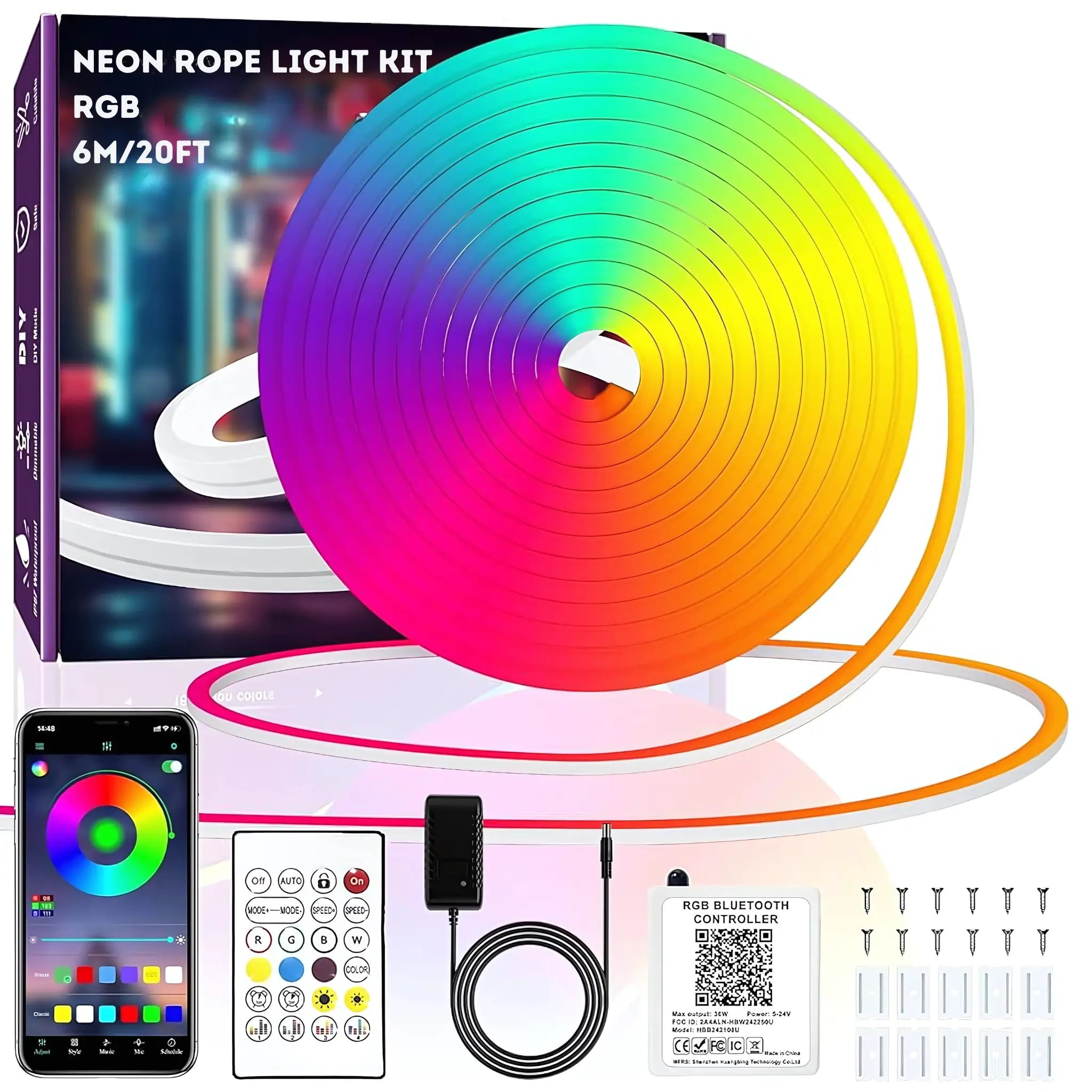 Lumaflex Vibe Rgb Neon Led Strip Light Kit Smart App - 6 Meter Kit