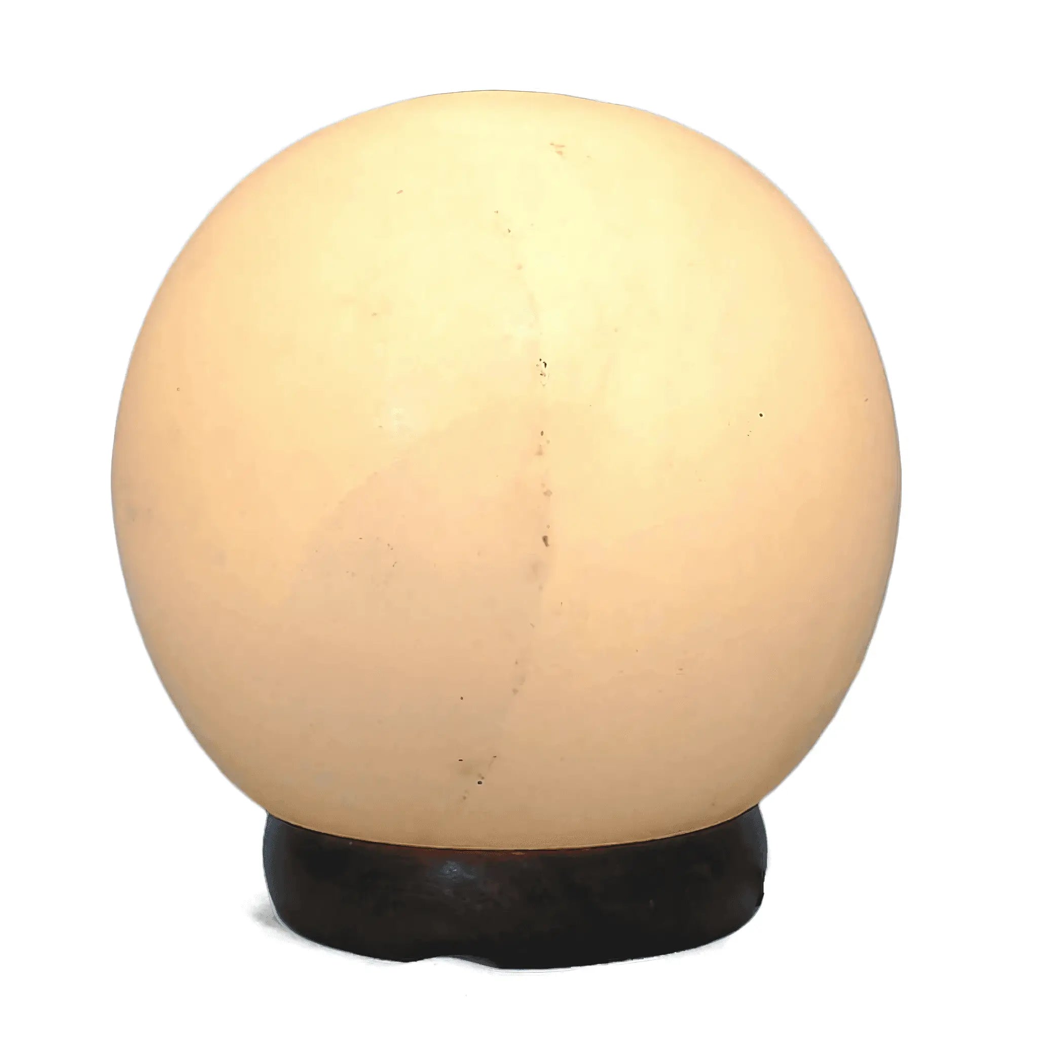6” White Sphere Salt Lamp – Timber Base (12v – 12w)