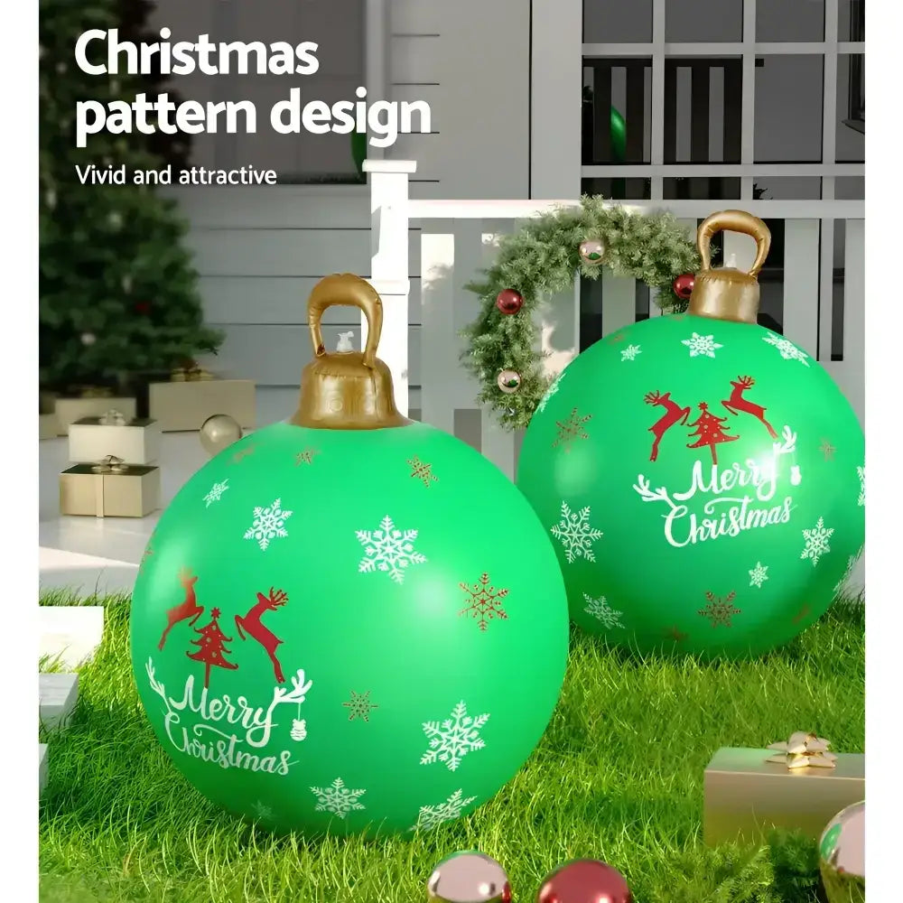 60cm Christmas Inflatable Ball Bauble Outdoor Decoration Green