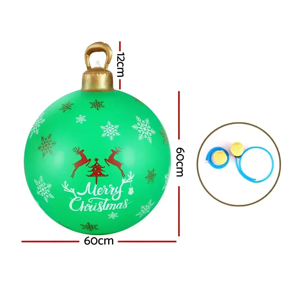 60cm Christmas Inflatable Ball Bauble Outdoor Decoration Green