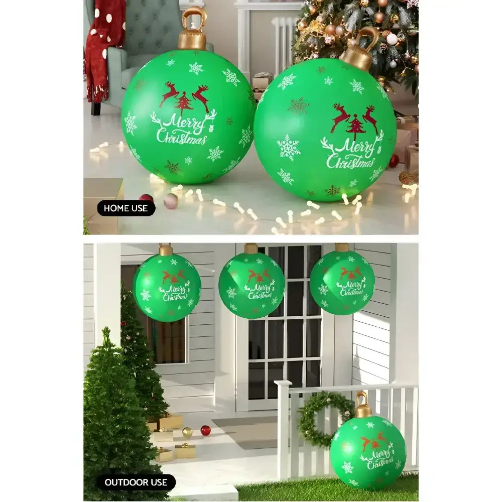 60cm Christmas Inflatable Ball Bauble Outdoor Decoration Green