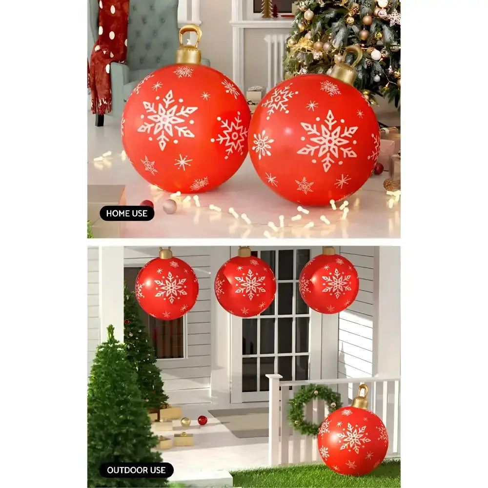 60cm Christmas Inflatable Ball Bauble Outdoor Decoration Red
