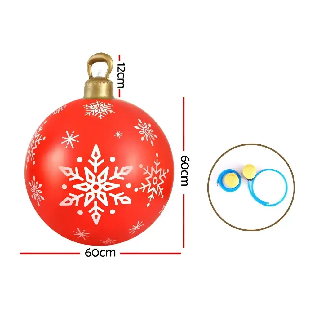 60cm Christmas Inflatable Ball Bauble Outdoor Decoration Red