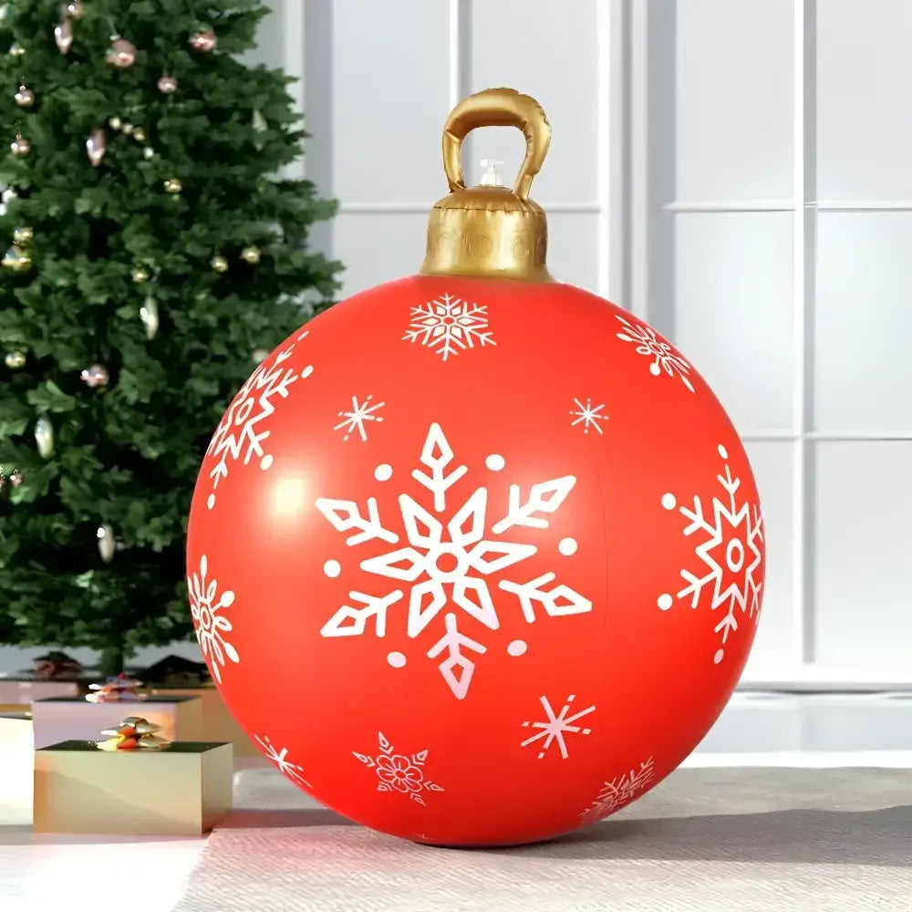 60cm Christmas Inflatable Ball Bauble Outdoor Decoration Red