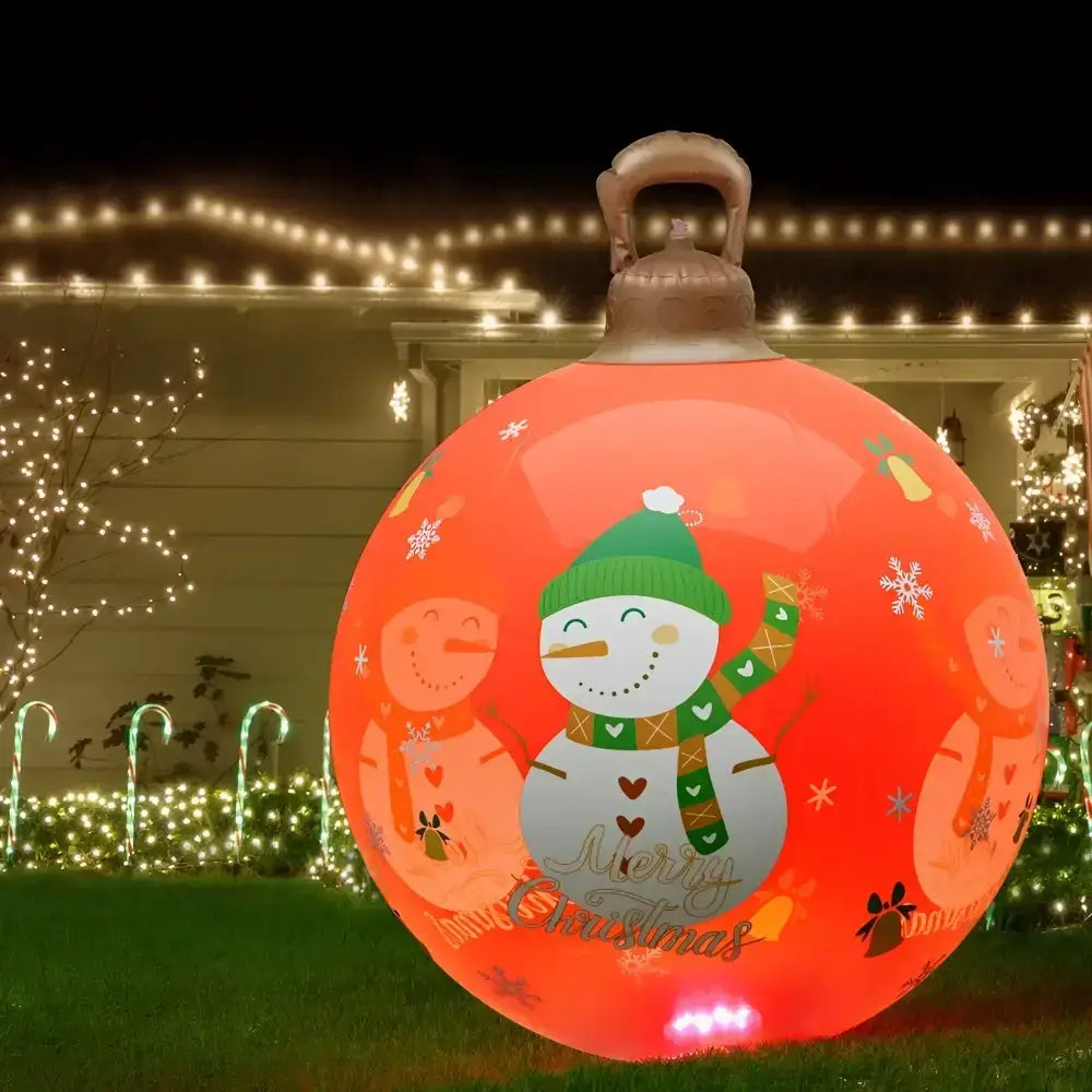 60cm Christmas Inflatable Ball Illuminated Led Snowman Decor