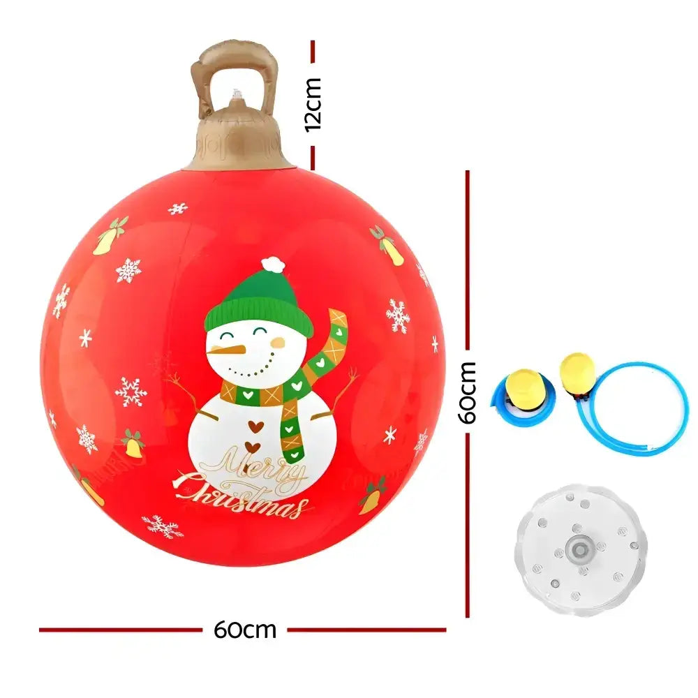 60cm Christmas Inflatable Ball Illuminated Led Snowman Decor