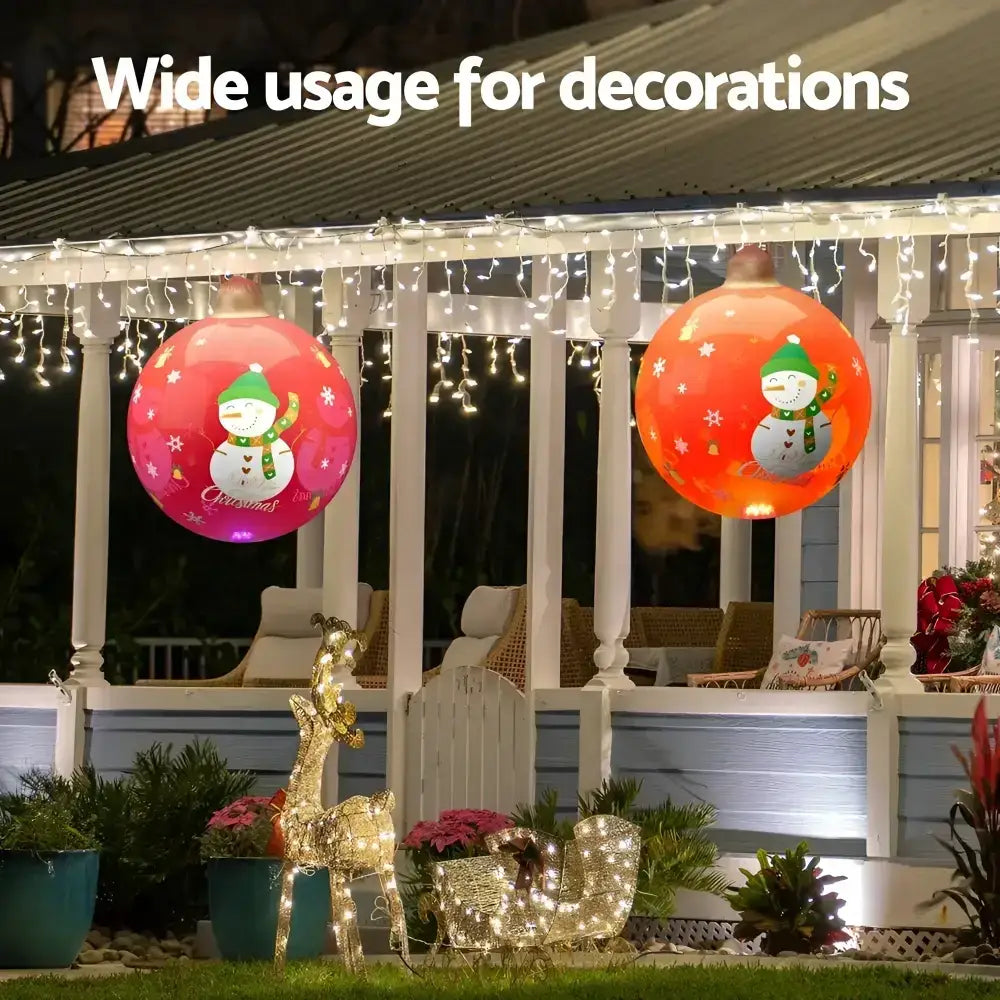 60cm Christmas Inflatable Ball Illuminated Led Snowman Decor