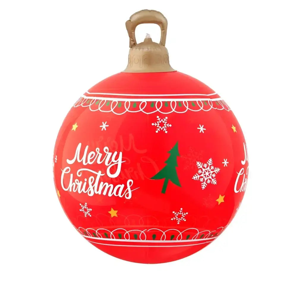 60cm Christmas Inflatable Ball Led Illuminated Decoration Red