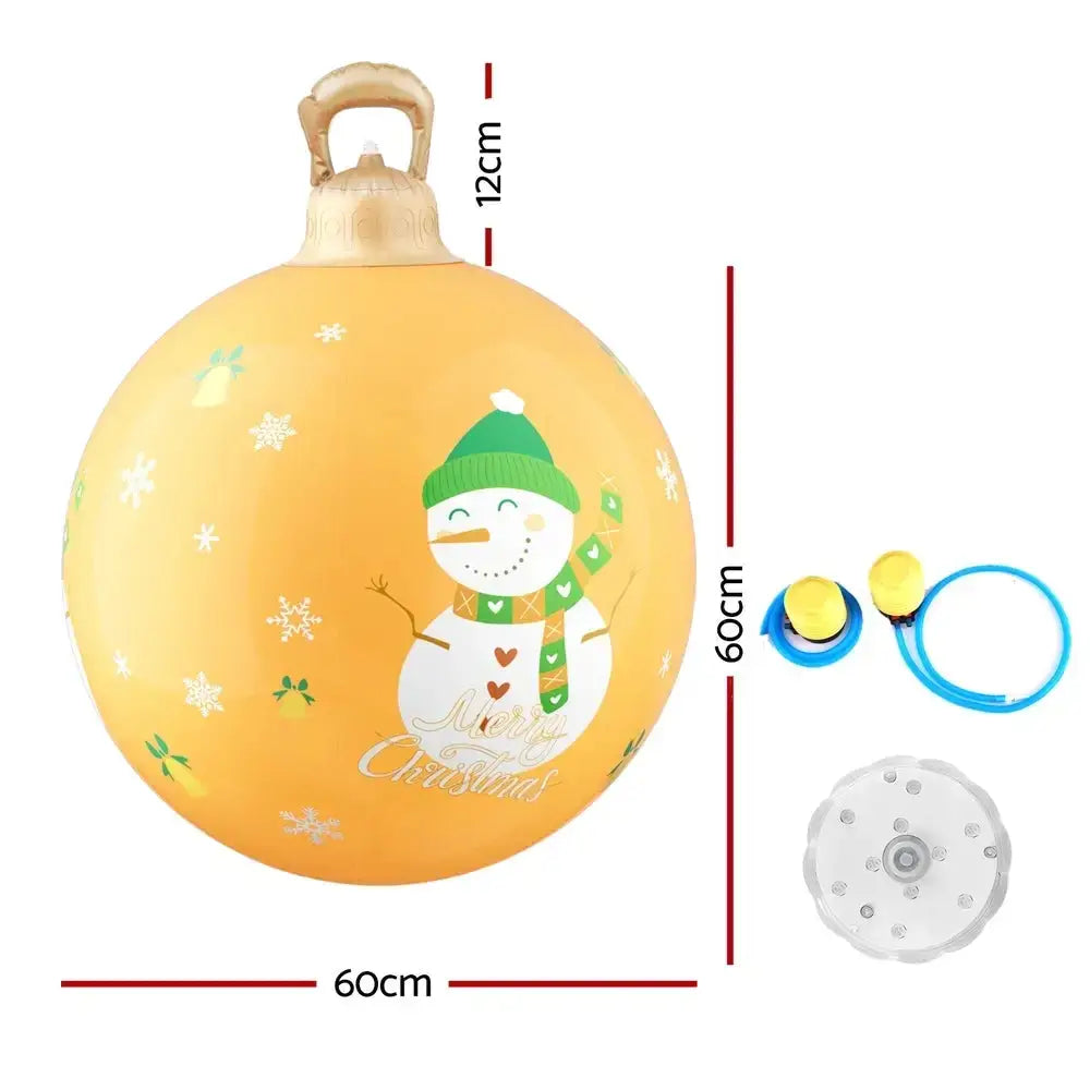 60cm Christmas Inflatable Ball Led Illuminated Snowman Xmas Decor