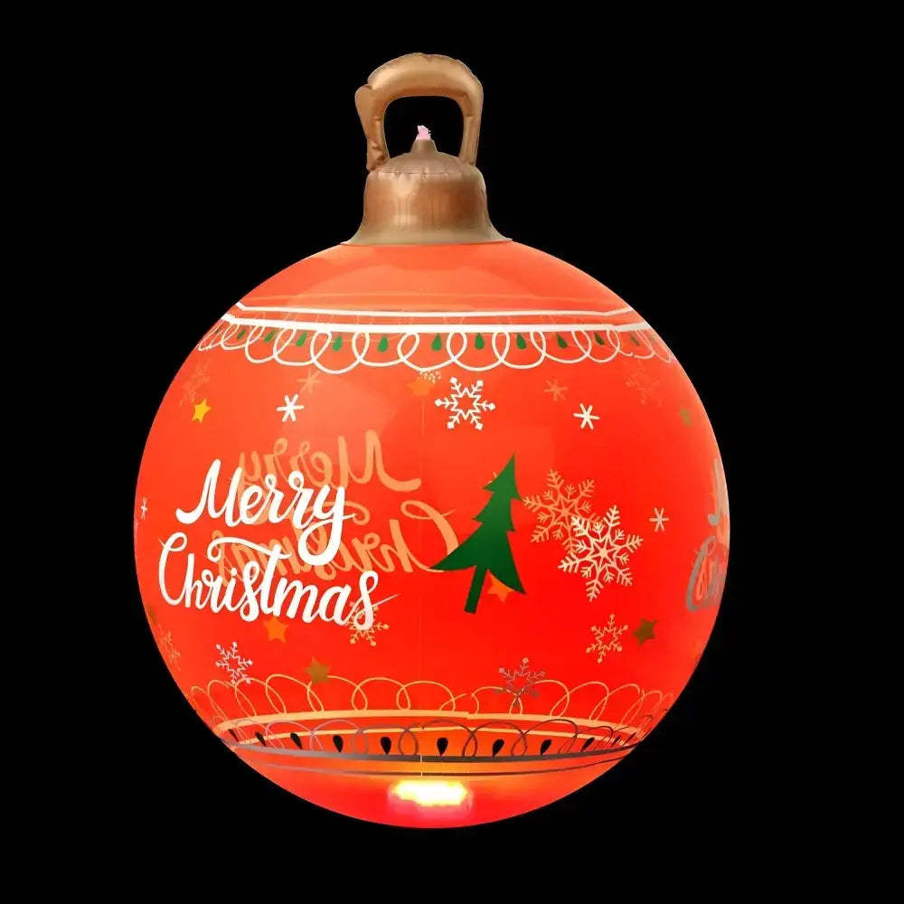 60cm Christmas Inflatable Ball - Red Led Decoration