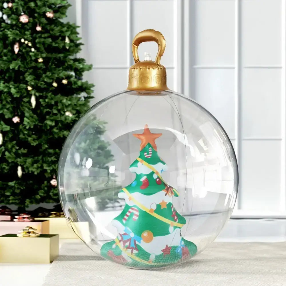 60cm Christmas Inflatable Ball Tree Decoration Giant Bauble Clear
