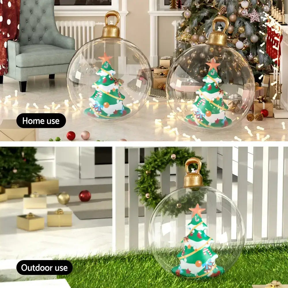 60cm Christmas Inflatable Ball Tree Decoration Giant Bauble Clear
