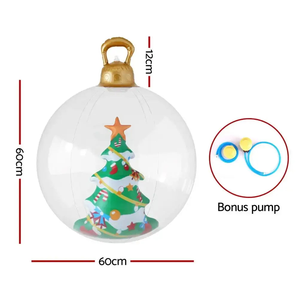 60cm Christmas Inflatable Ball Tree Decoration Giant Bauble Clear