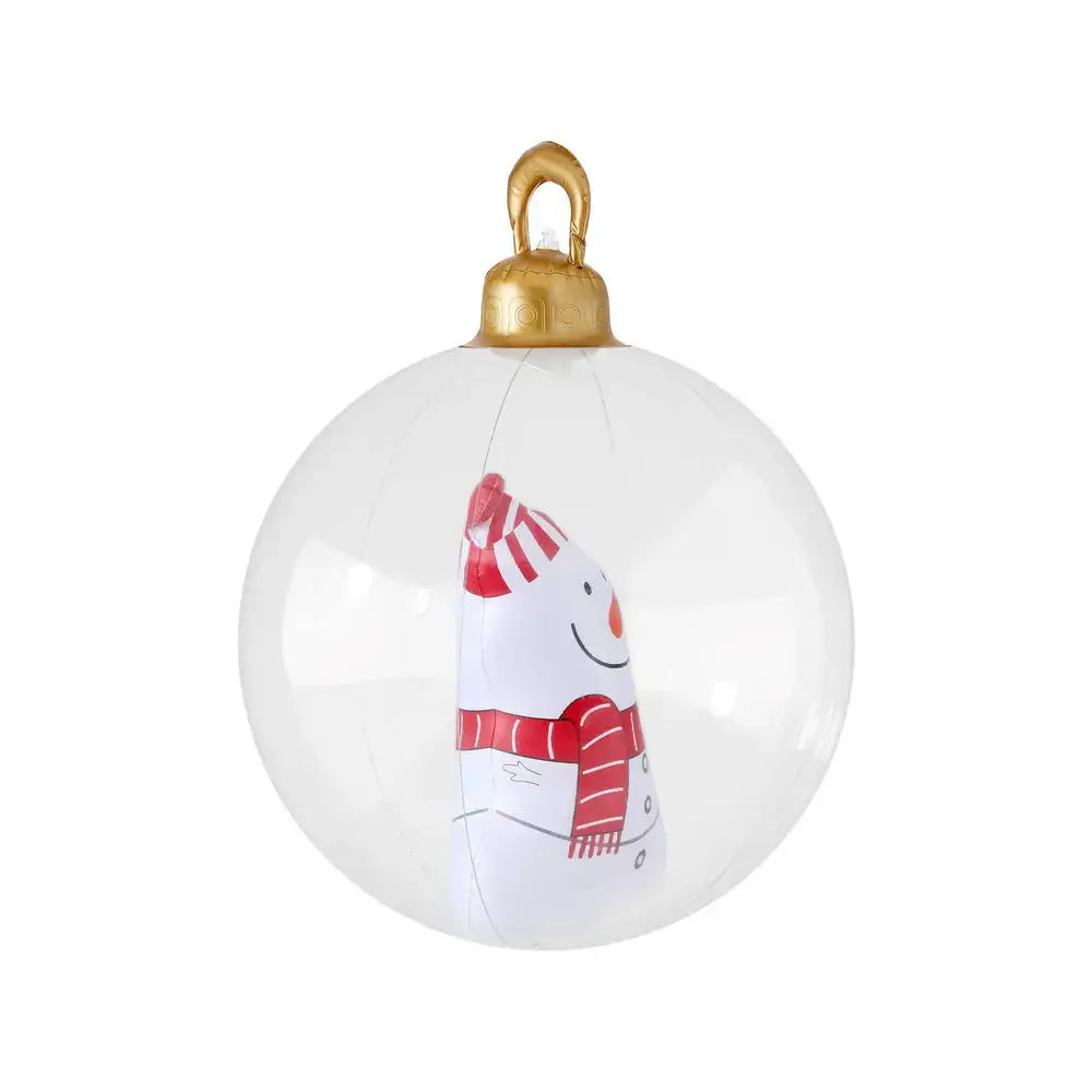60cm Inflatable Christmas Bauble: Snowman Decoration