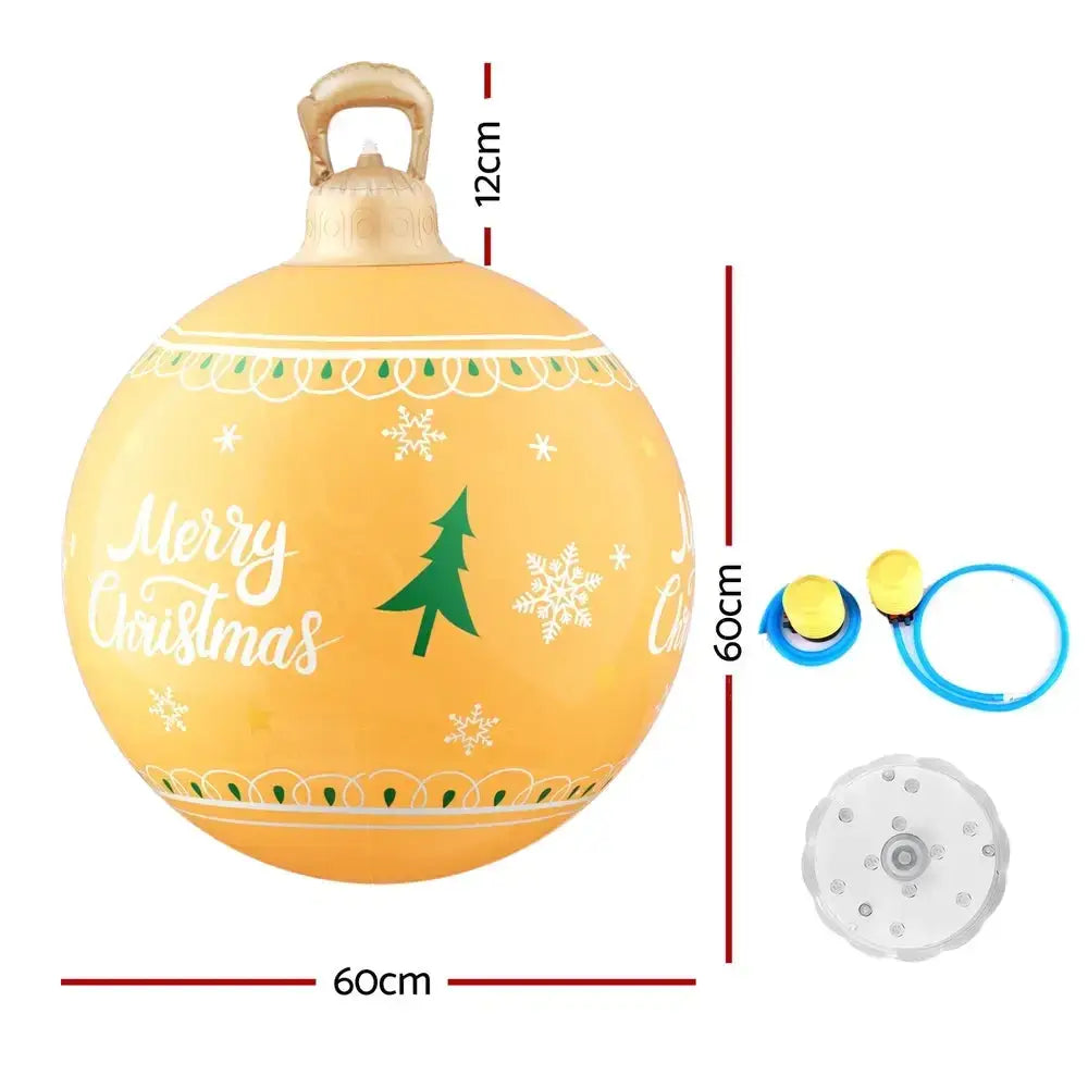 60cm Christmas Inflatable Ball Led Illuminated Xmas Decoration