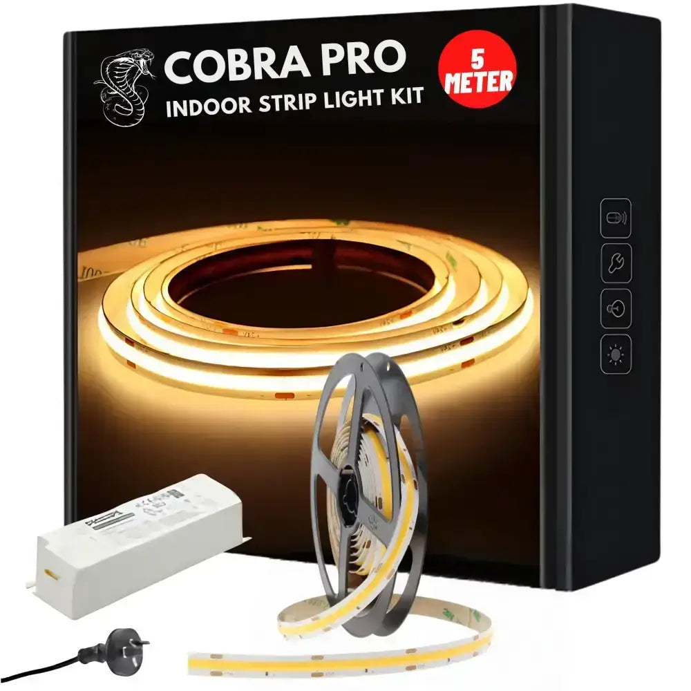 Cob Led Strip Light 12v Ip20 Dotless 4000k Indoor 11w/m - Plug & Play 5 Meter Diy Strip Kit