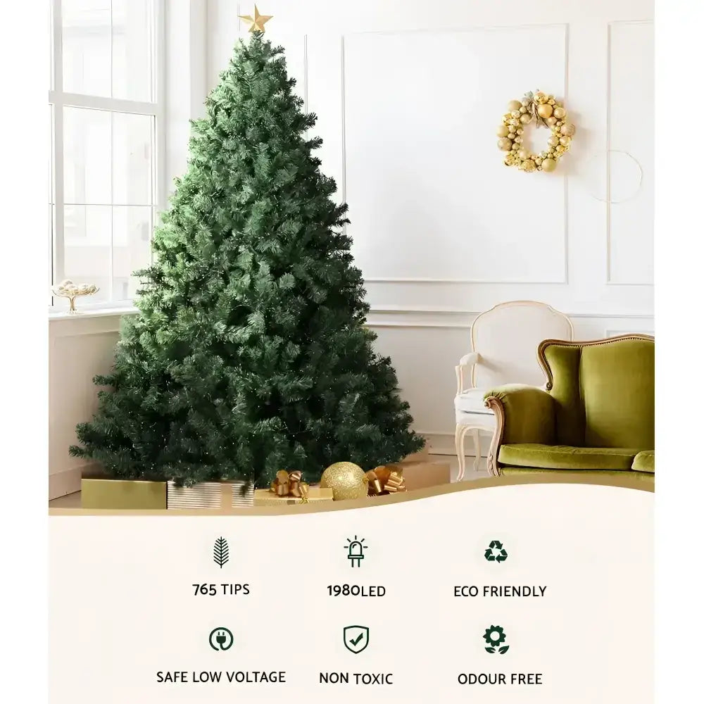 6ft Pre-lit Christmas Tree with 1980 Leds 8 Modes