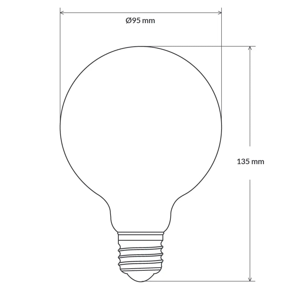 LiquidLEDs Lighting Globe Bulbs 6W 12-24 Volt DC/AC G95 Dimmable LED Bulb (E27) in Extra Warm White F627-G95-C-22K-12V