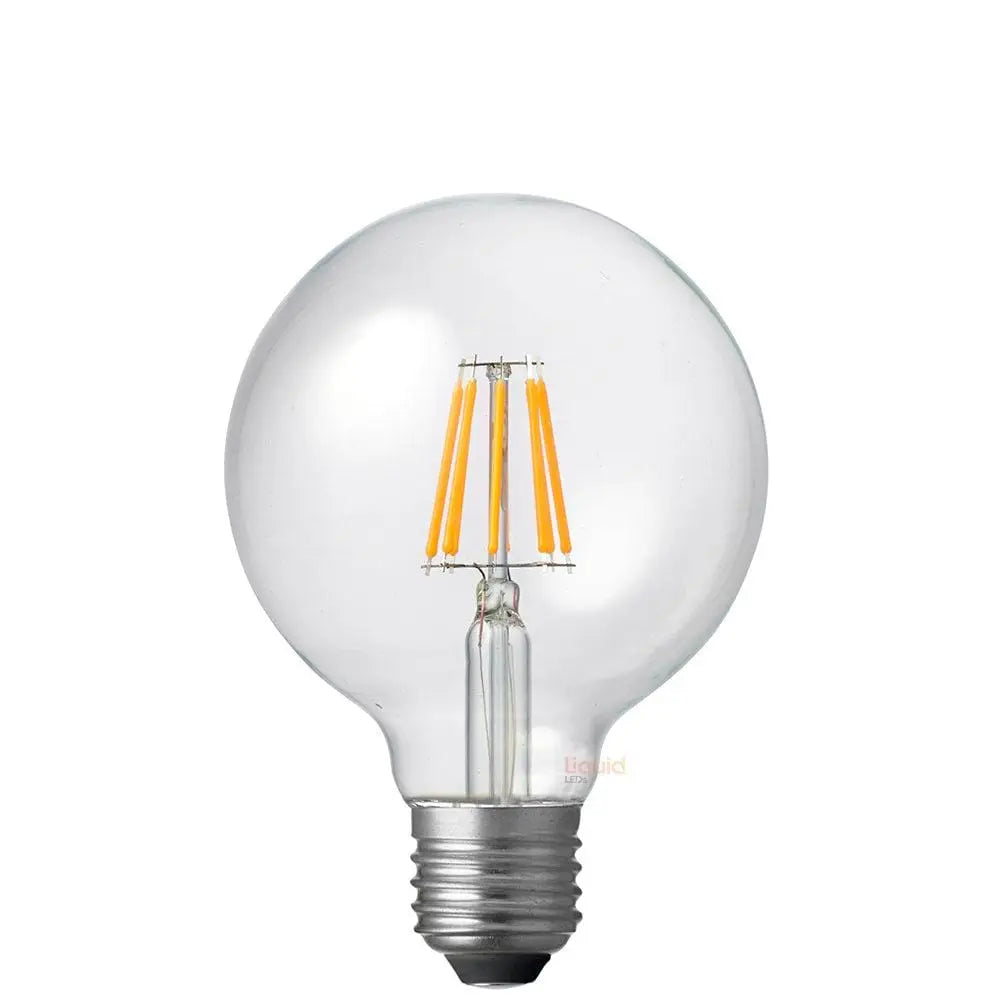 LiquidLEDs Lighting Globe Bulbs 6W 12-24 Volt DC/AC G95 Dimmable LED Bulb (E27) in Extra Warm White F627-G95-C-22K-12V