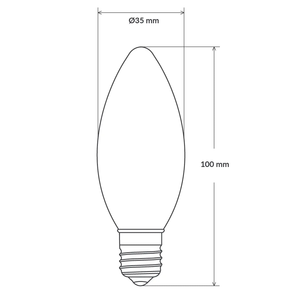 6w E27 Clear Dimmable Led Candle Bulb