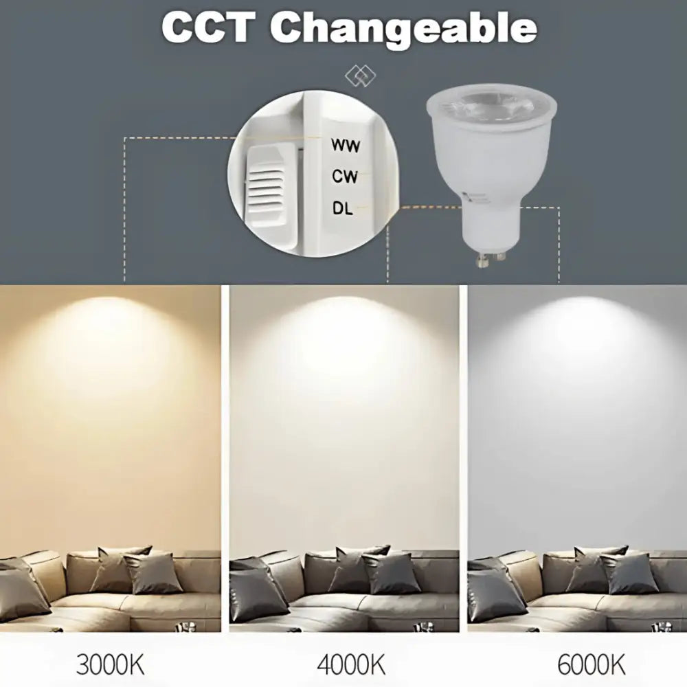 Green Earth Lighting Australia GLOBES 6W GU10 Dimmable Tri-Colour LED Light Bulb