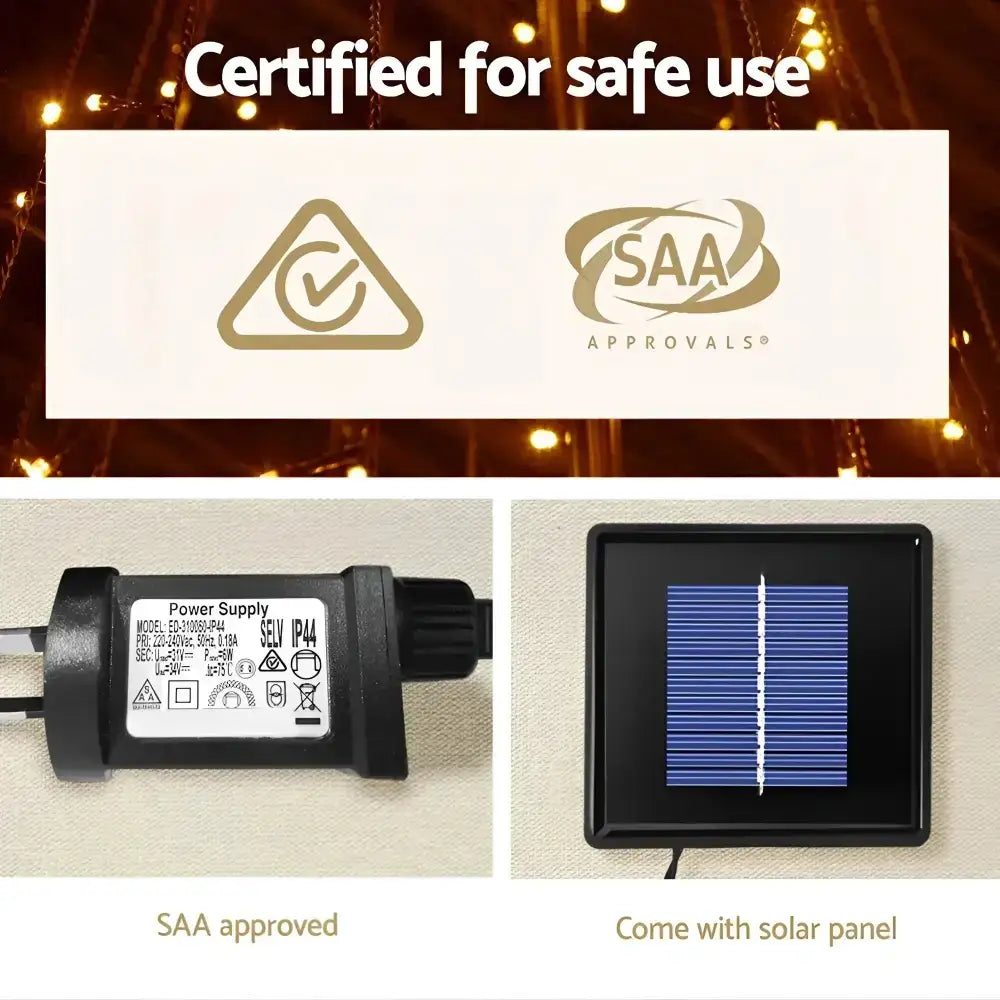 2.1M Solar Power Warm White LED Outdoor Christmas Tree