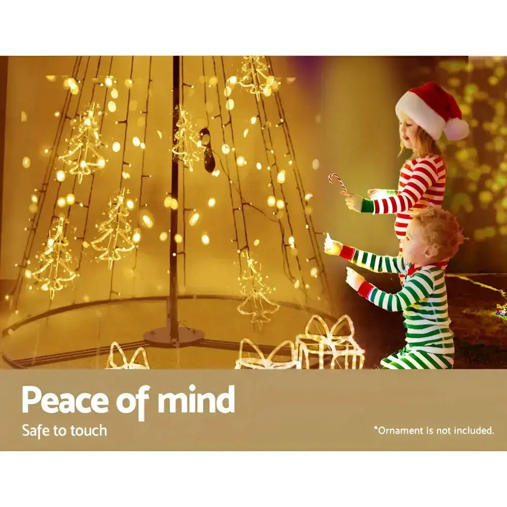 2.1M Solar Power Warm White LED Outdoor Christmas Tree