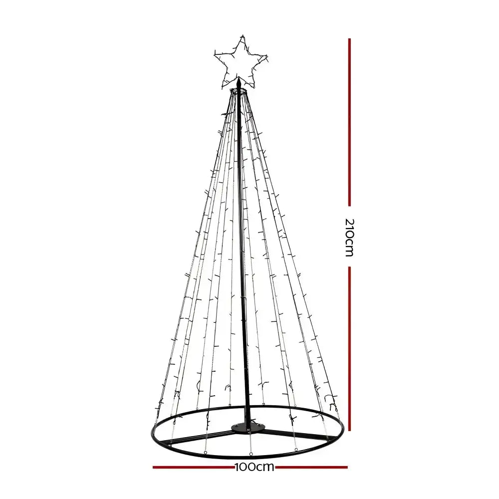 2.1M Solar Power Warm White LED Outdoor Christmas Tree