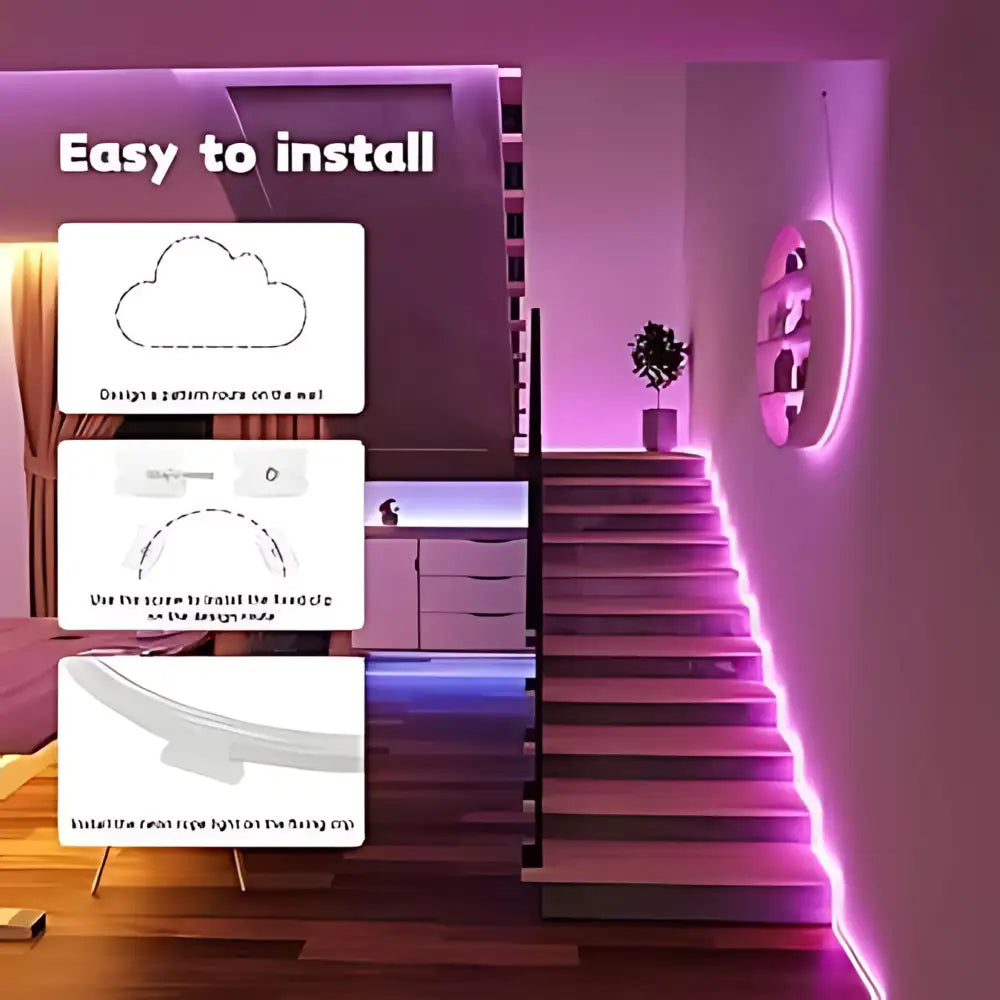 LumaFlex Vibe: RGB Neon LED Strip Light Kit | Smart App & Remote