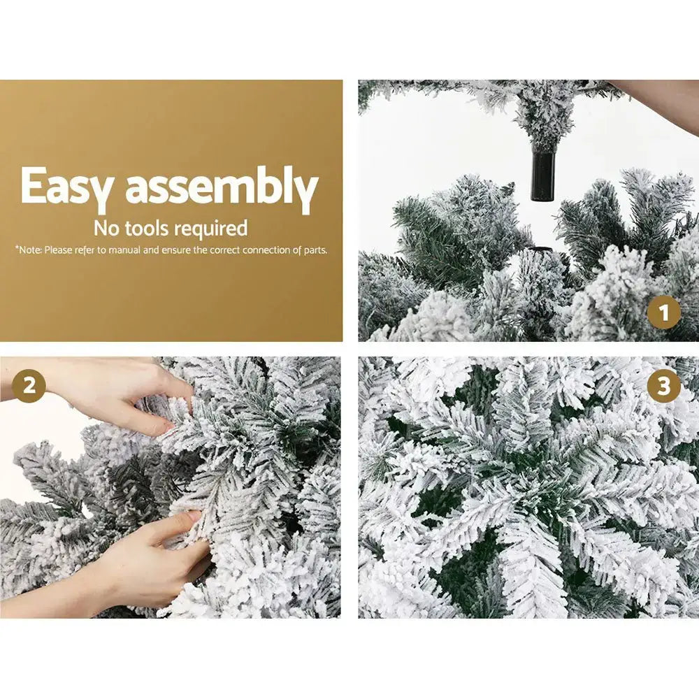 7ft Christmas Tree Snow Flocked with Easy Assembly