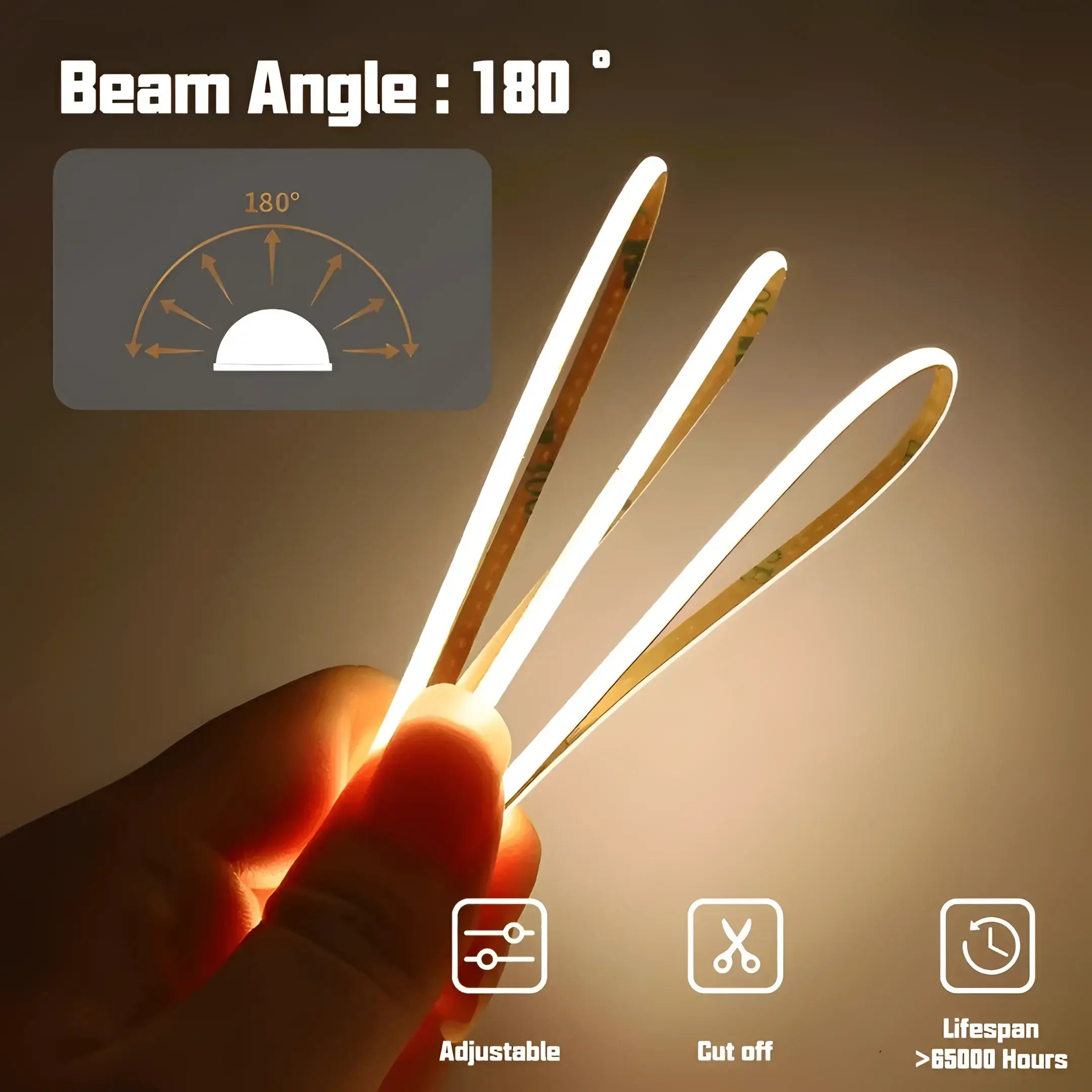 7w 6000k Ip20 Cob Flexible Strip Light 3mm Visual