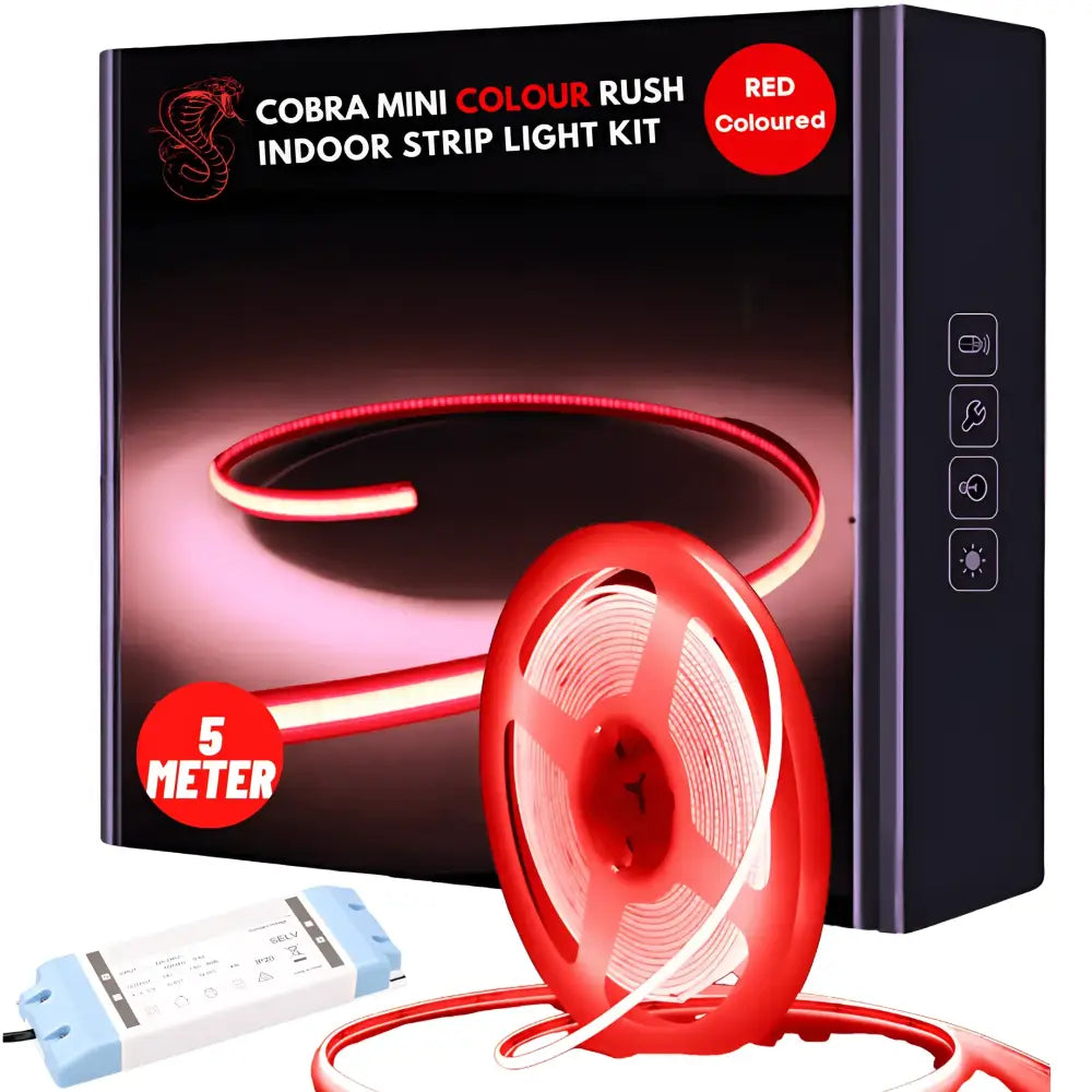 Green Earth Lighting Australia Light Ropes & Strings 35W DIY Strip Kit 5mm COB Mini ColourRush LED Strip Light - Red 5MMCOLOURRUSHKITR