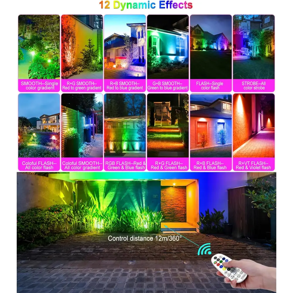 Botanical 6-in-1 RGB LED Solar Garden Spike Kit