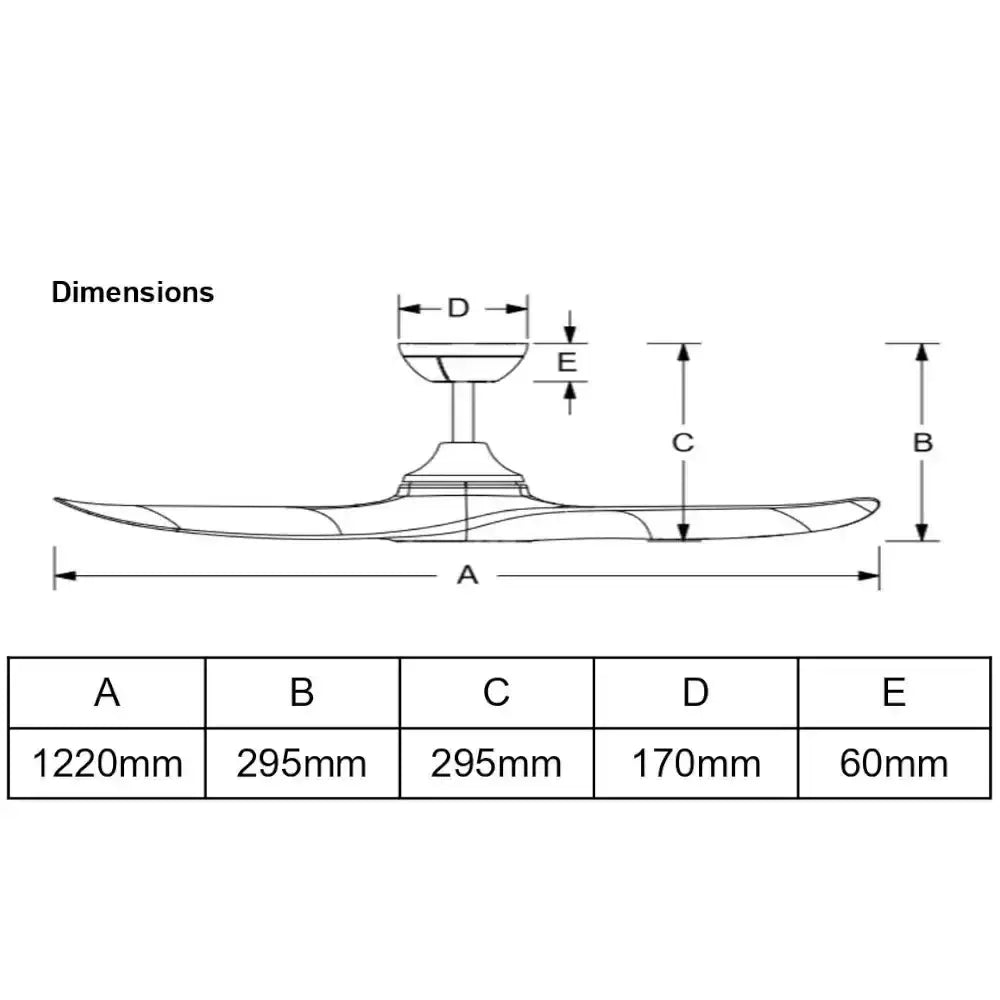 Evolve 48” DC Ceiling Fan With Remote Control + CCT LED Light