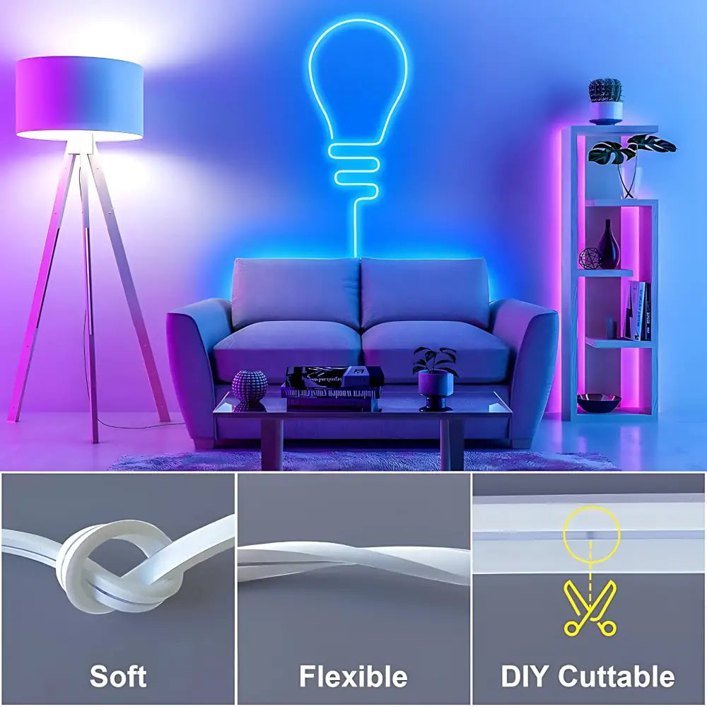 LumaFlex Vibe: RGB Neon LED Strip Light Kit | Smart App & Remote