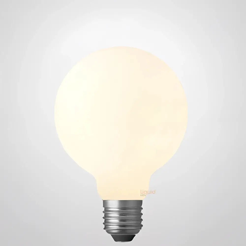 LiquidLEDs Lighting Globe Bulbs 8W G95 Matte White Dimmable LED Bulb (E27) in Warm White F827-G95-P-30K