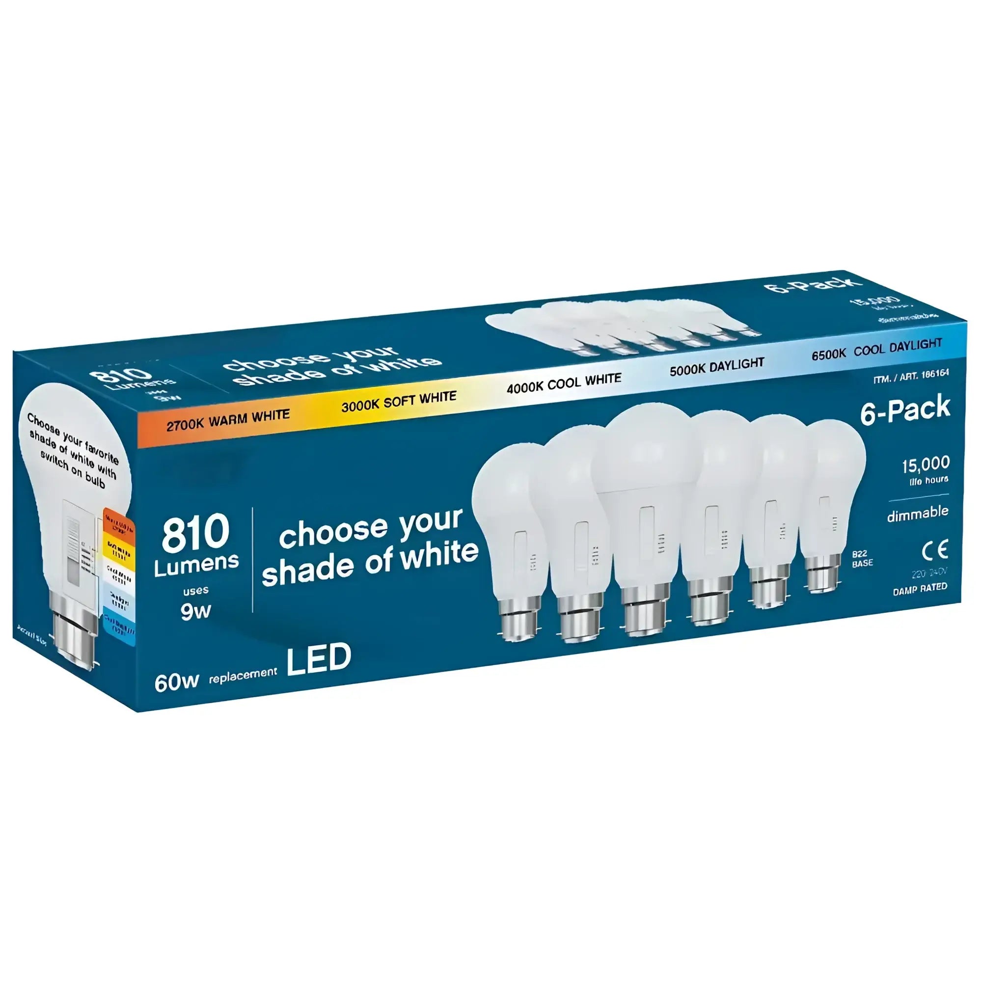 9w B22 5-cct Led Globe Dimmable Pack of 6 Australia