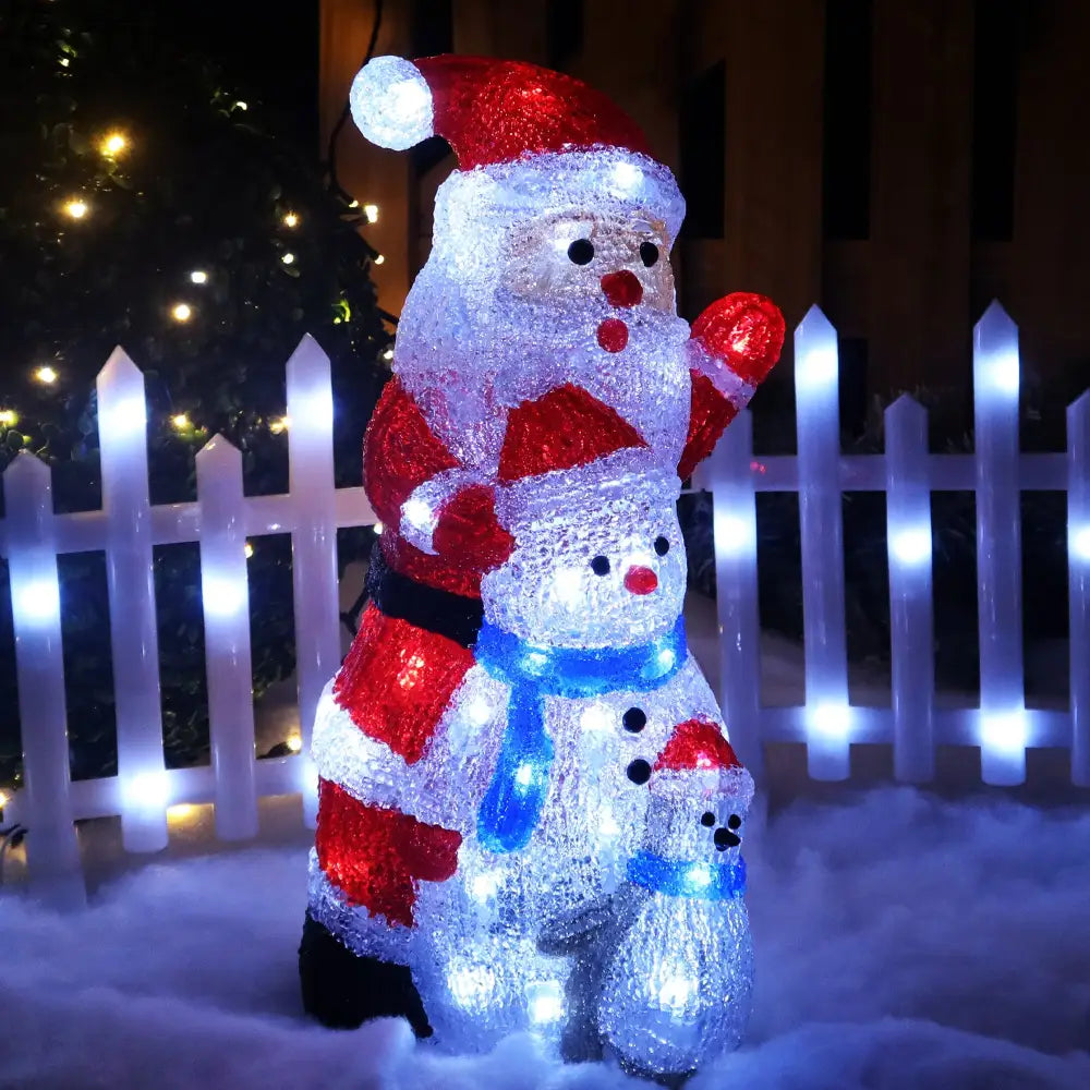 Acrylic Santa Penguin And Snowman Stacked