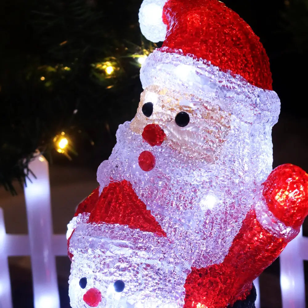 Acrylic Santa Penguin And Snowman Stacked