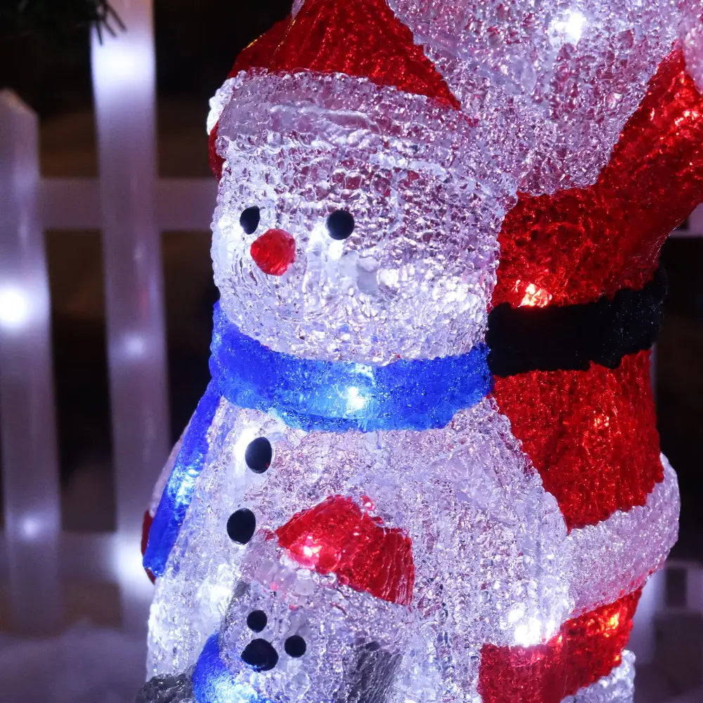 Acrylic Santa Penguin And Snowman Stacked