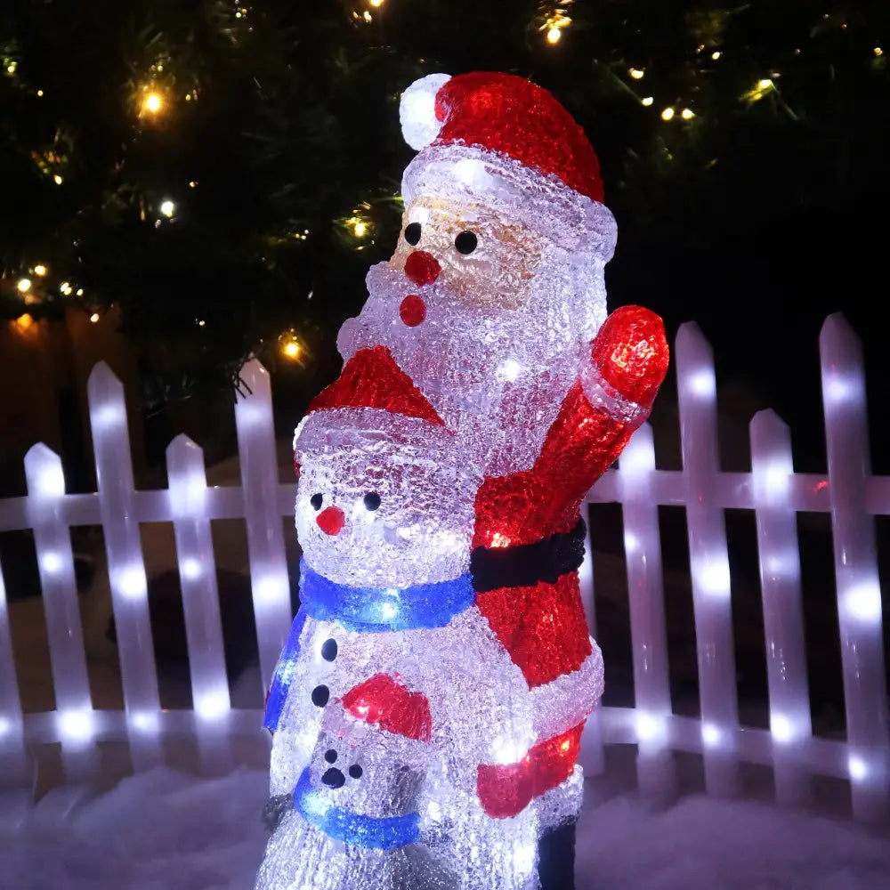 Acrylic Santa Penguin And Snowman Stacked