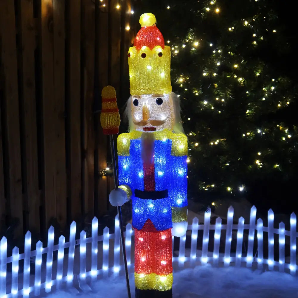 Acrylic Nutcracker V3 LED Christmas Decoration - 94cm Tall