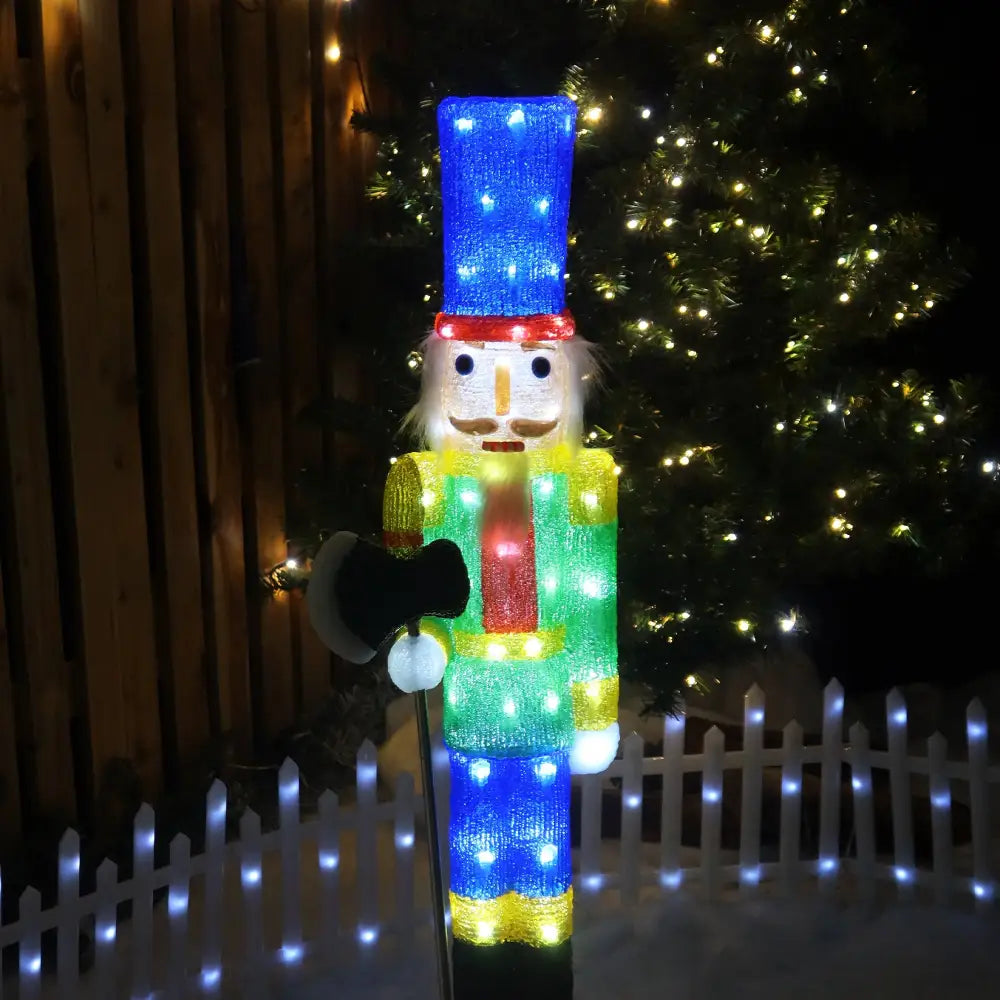 Acrylic Nutcracker V4 LED Christmas Decoration - 94cm Tall