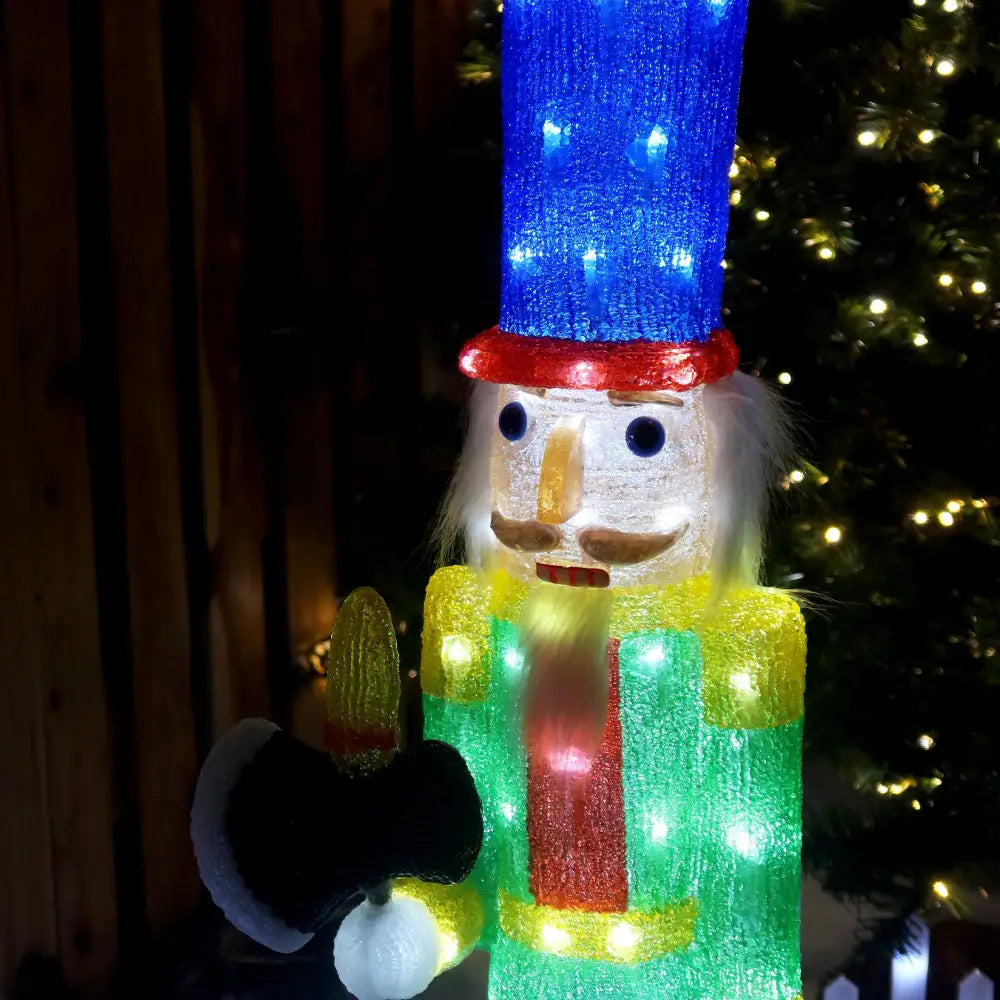 Acrylic Nutcracker V4 LED Christmas Decoration - 94cm Tall