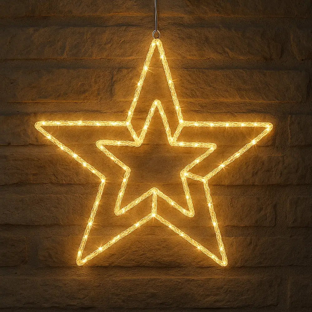 2D Concentric Acrylic Star Y25 Warm LED Outdoor