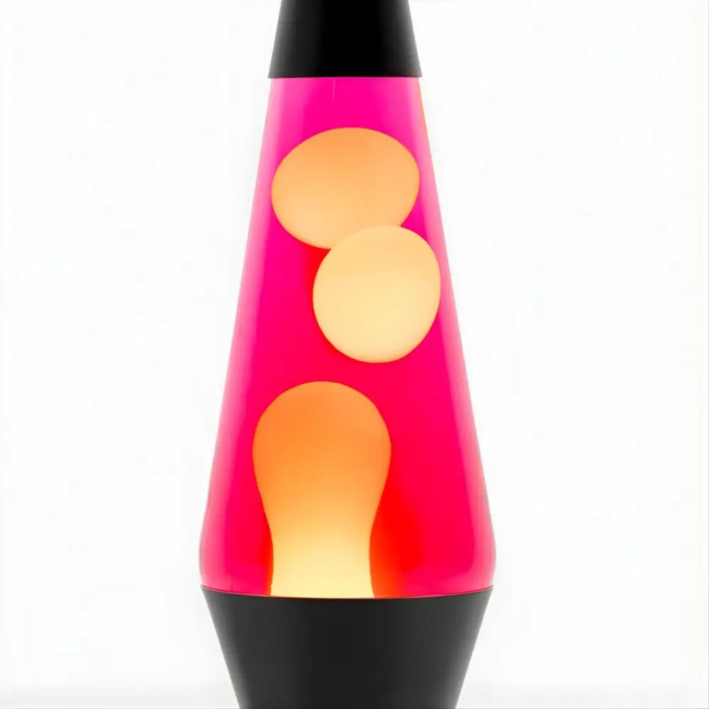 Colourful pink-yellow lava lamp glowing with flowing lava effect, shop at greenearth.net.a