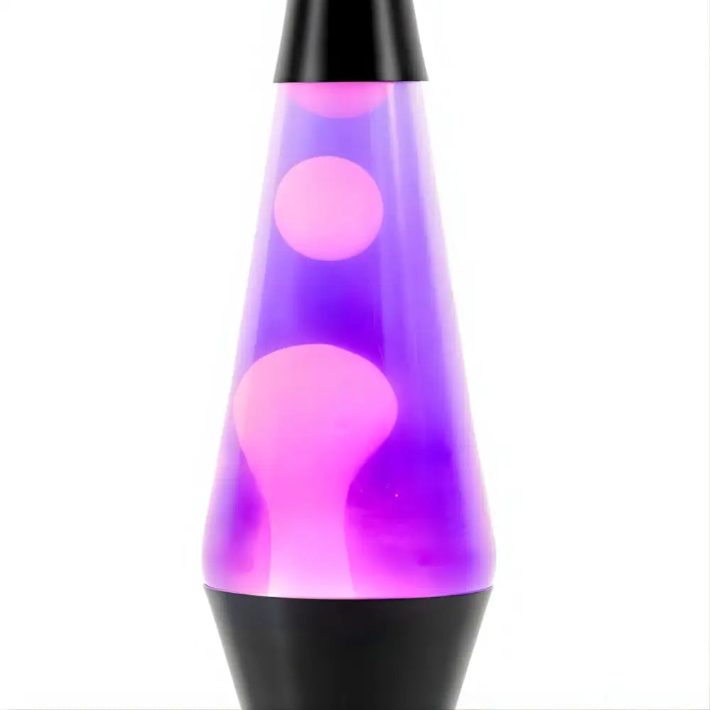 37cm black diamond lava lamp glowing with purple and pink motion effect from greenearth.net.au